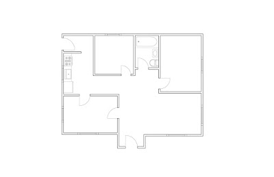 Kitchen Templates  Floor Plans on M1 5 The Model Space Floor Plan  Part 1   Cad Fundamentals