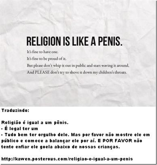 religiãoigualapênis