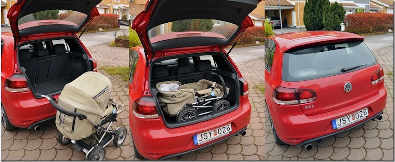 Lasta barnvagn och köra bana med samma bil?