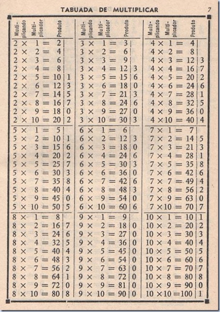 livrinho da tabuada sn3