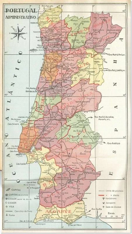 mapa administrativo de portugal santa nostalgia 800