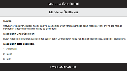 Madde ve Özellikleri