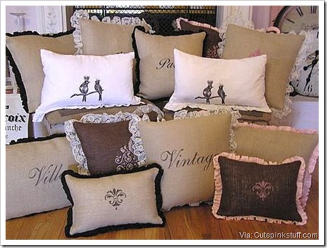 Burlap Pillows All 1cutepinkstuffcom