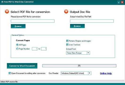 Free PDF to Word Doc Converter