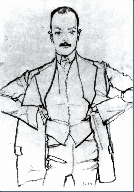 Schiele - Portrait Arthur Roessler - 1910