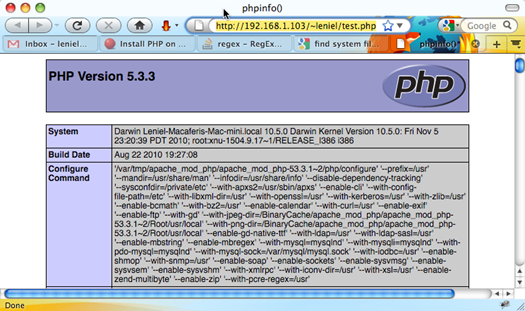 Testing PHP installation with its own configuration’s information