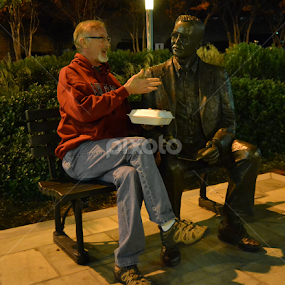 A One-Sided Conversation by Kathleen Koehlmoos - City,  Street & Park City Parks