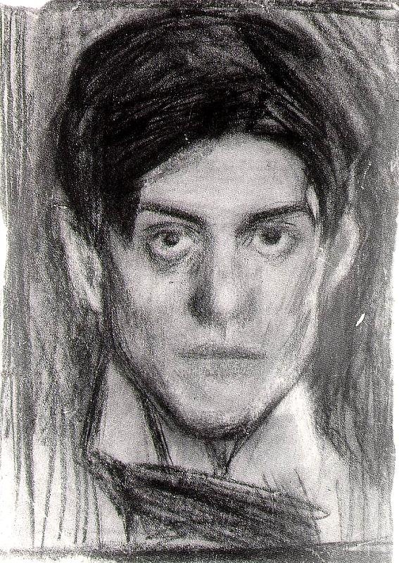 Self-portrait(1899-1900,charcoal on paper)