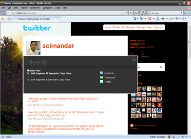Identify scimandar twitter account
