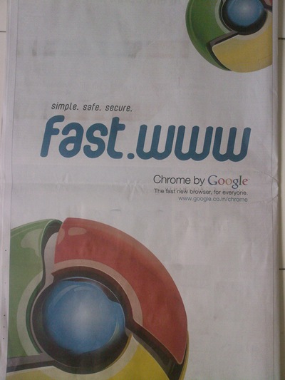 Google Chrome Ad in Times Of India