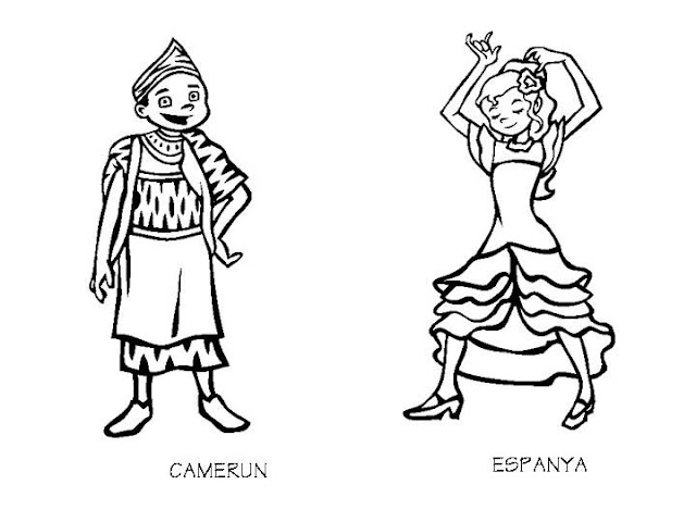 Vestuarios de países: Camerún y España