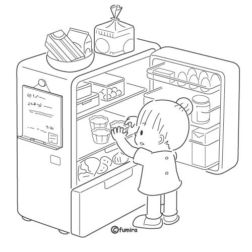 Opening the refrigerator, free coloring pages | Coloring Pages