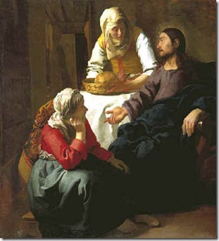 mary and martha by Jan Vermeer van Delft