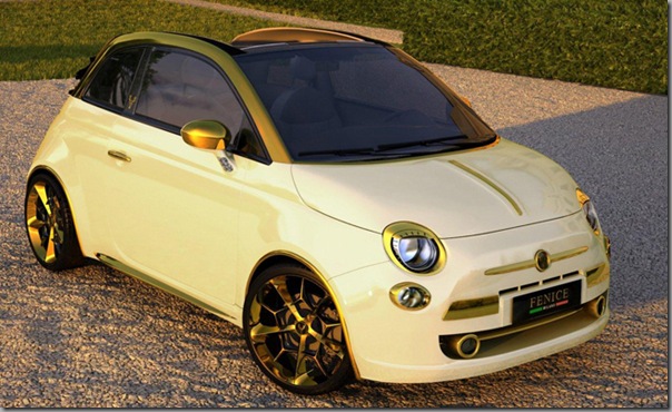 Fiat 500 é banhado a ouro
