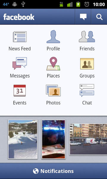 Facebook's dashboard