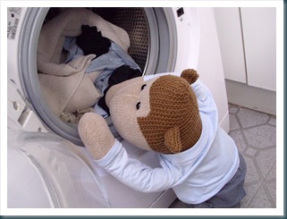 Monkey doing the washing