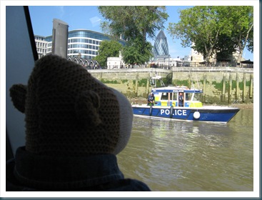 Monkey and police boat