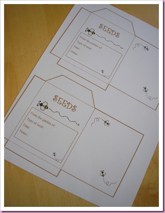 Seed packet template