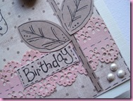 Close Up of Punched  Birthday Card