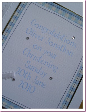 christening card