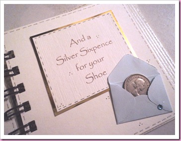 And a silver sixpence for your shoe - wedding book