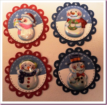 Elizabeth Shaw Mint Crisp Christmas Snowmen Favours