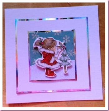 Little Girl with Christmas Tree Christmas Card