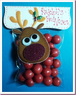 Rudolph's Noses Christmas Candy Favor Bag