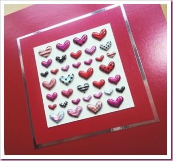 Little Puffy heart Stickers valentine Card