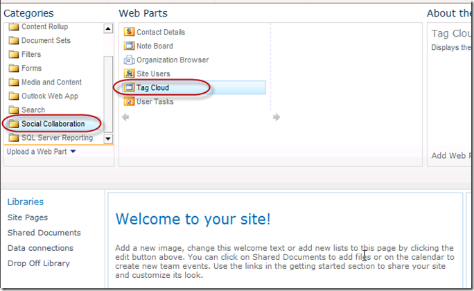 SharePoint 2010 Web Part Gallery - Tag Cloud Web Part
