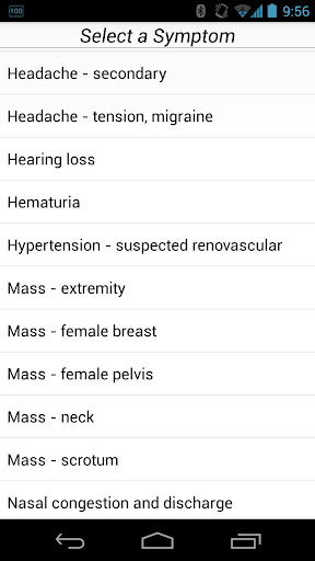 Symptom Based Radiology