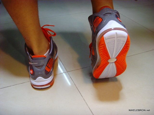 lebron james shoes orange and gray