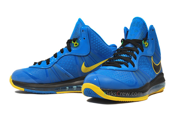 blue and yellow lebrons