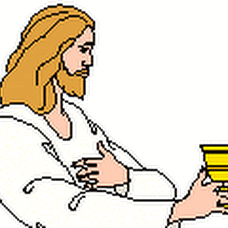 Jesús con copa en la mano en punto de cruz