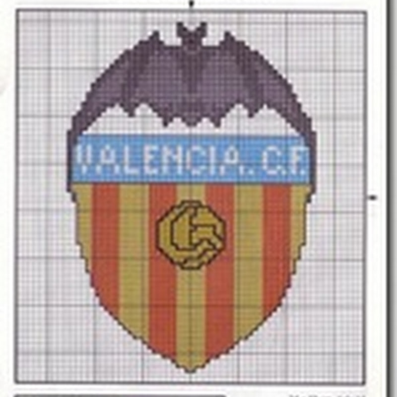 Punto de Cruz escudo Valencia C. de Futbol