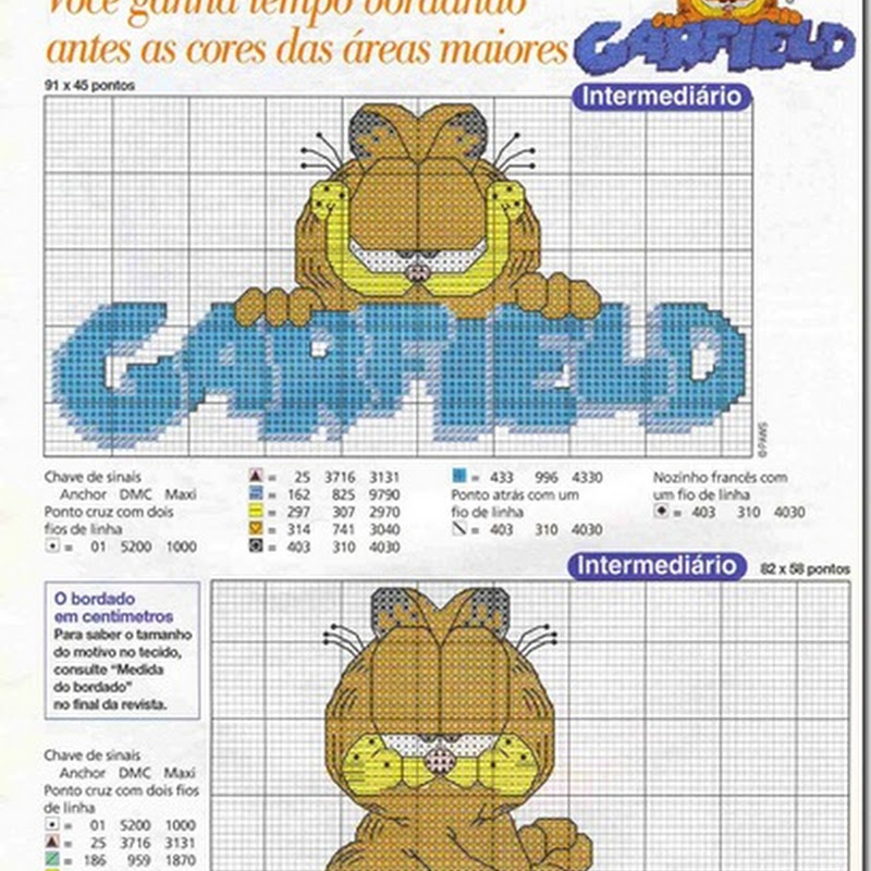 Esquemas de Garfield en punto de cruz