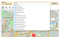 снимок экрана с поисковыми подсказками на геоКоролёв