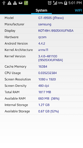 Phone Specs CPU-Z Hardware