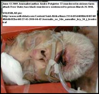 Potgieter Andre June 13 2009 farm murder journalist author two killers in prison March252010