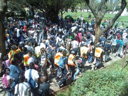 [Black demonstrators disrupting Pretoria University student council elections Sept82009[5].jpg]