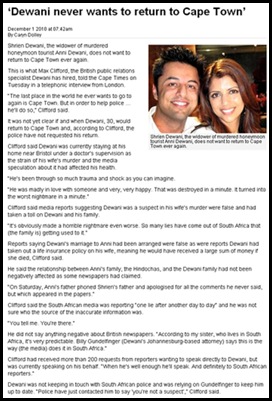 Dewani Shrien never wants to return to Cape Town where wife Anni was murdered