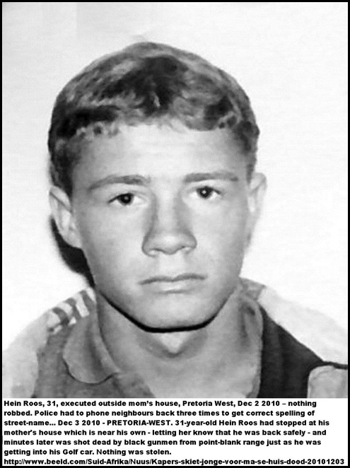 Roos Hein murdered execution style Pretoria West Dec22010