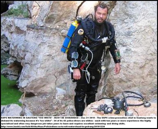 SAPS police diver recovering an Australian diver in Boesmansgat cave the world's deepest freshwater cave  Jan102004
