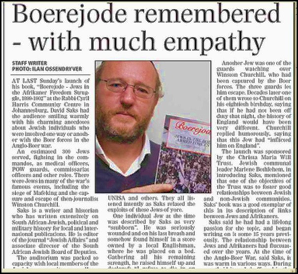 Boerejode SA Jewish Times article booklaunch