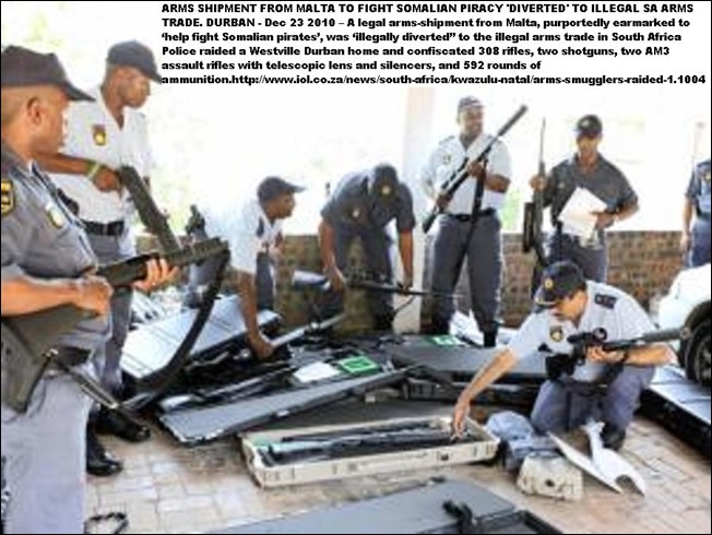 ARMS FOR SOMALIA DIVERTED BY SMUGGLERS IN SOUTH AFRICA RAID DEC242010