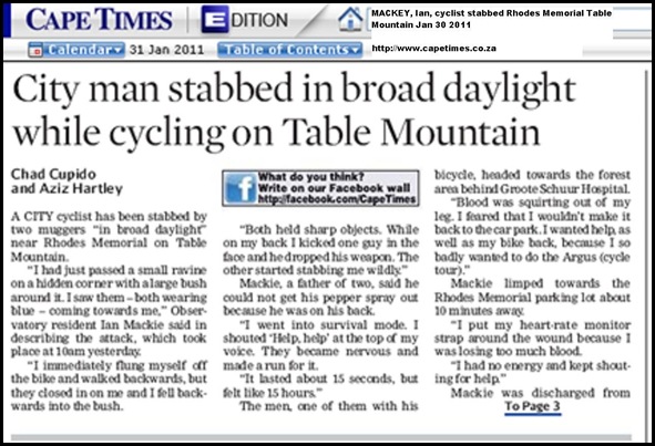 MACKEY Ian cyclist stabbed Rhodes Mem_TableMountain_Jan302011 CapeTimes
