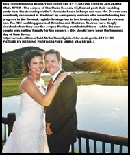 Rostron couple Sheldon_Annelize_CORPSE FLOATED PAST AT VAAL RIVER WEDDING JANFEB291011