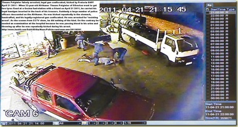 Potgieter Theuns kicked in stomach by COPS Apr2011