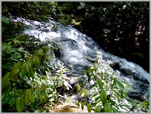 Water Rushing Over the Rocks Downstream of Minihaha Falls