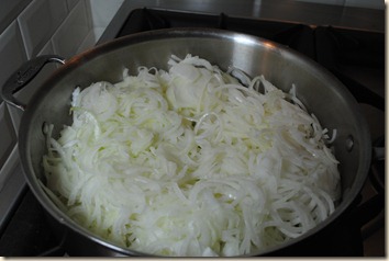 raw in pan onions